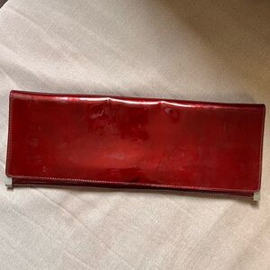 Stuart Weitzman Burgundy Patent Leather Clutch